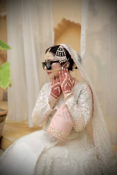 Thread and Motifs Wedding Nikkah Dress/Bridal Dress /Maxi Style Dress