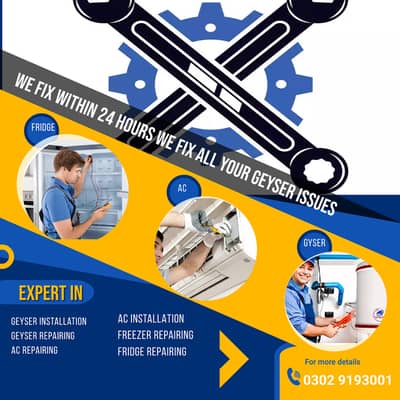 Fridge Repair /AC Repair / AC Service/installation/Geyser repairing