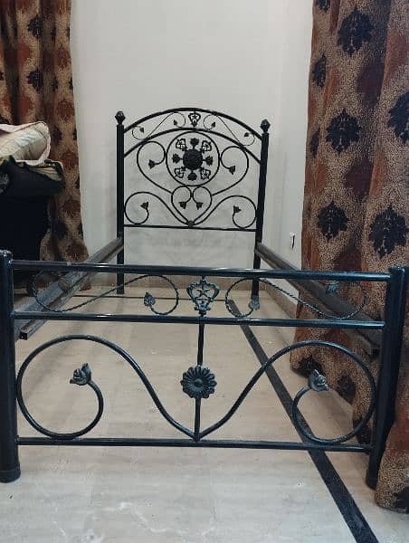 2 Single Iron rod Beds with MoltyFoam Master Spring Mattress 2