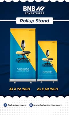 Rollup Standee/Standy, Display Stands, Banner Flex, Non tear Printing