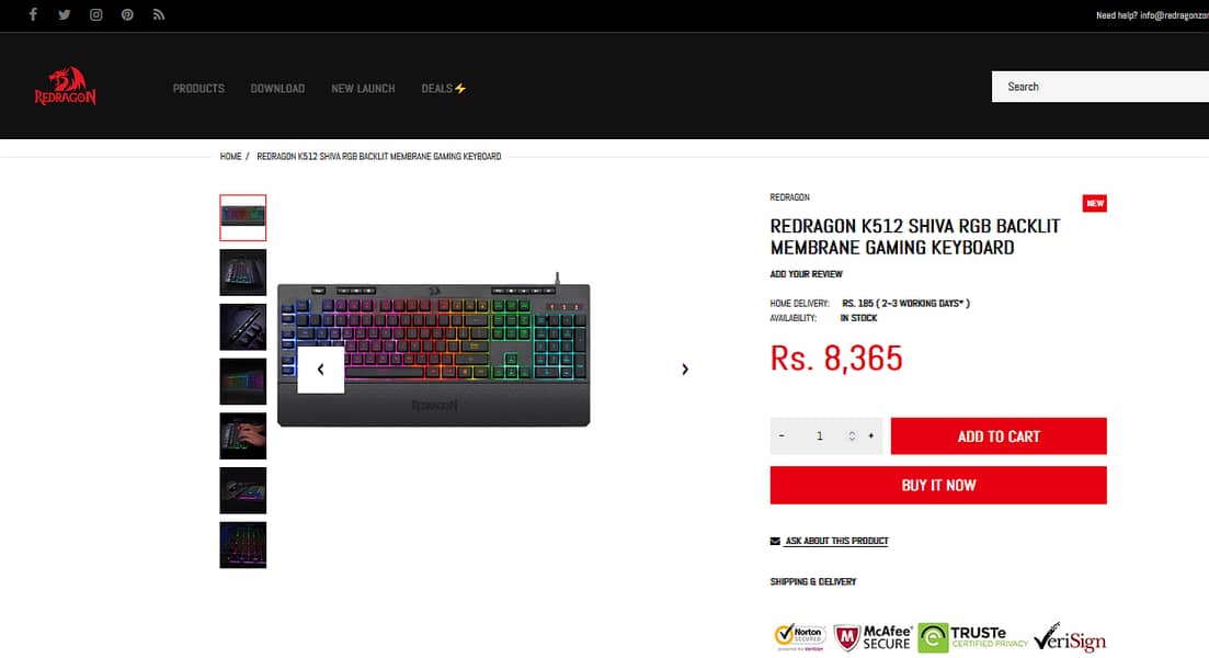 Redragon Shiva K512 RGB Gaming Keyboard With Box Programmable Keys 15