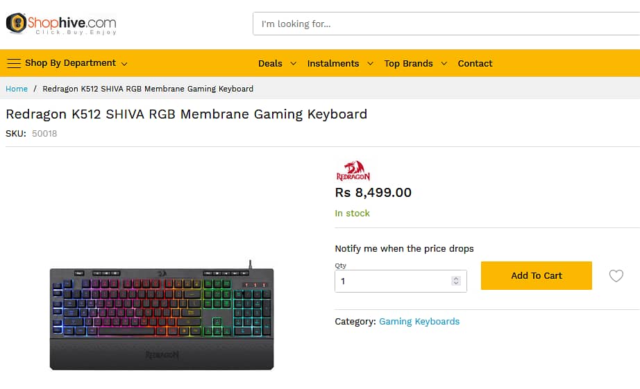 Gaming Keyboard With Box RGB Programmable Keys Redragon Shiva K512 13