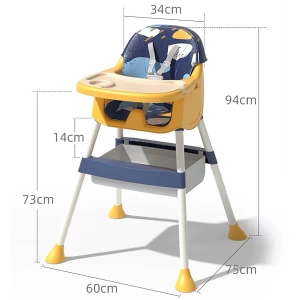 2 in 1 Baby High Chair with Adjustable Legs 4