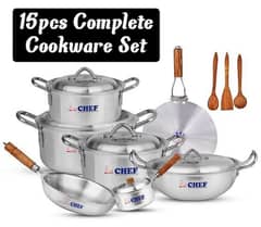 Complete Cookware Set 15pcs Pure Alluminum