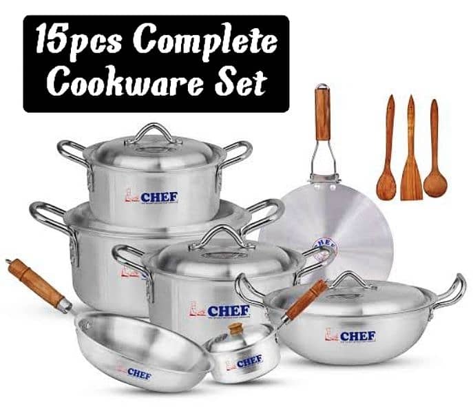 Complete Cookware Set 15pcs Pure Alluminum 0