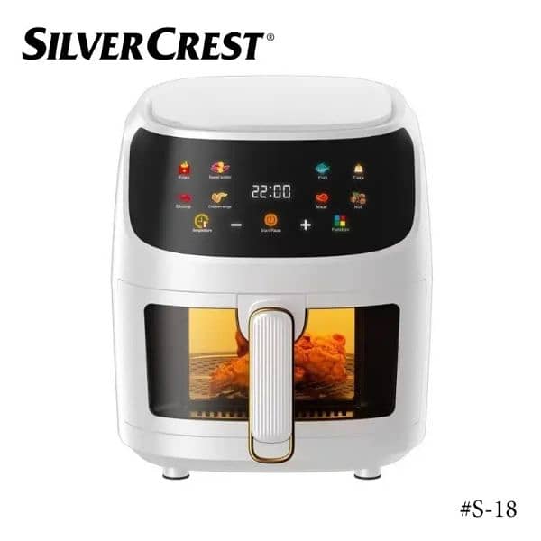 SILVER CREST 8 LITER LARGE AIR FRYER LCD TOUCH DISPLAY AIRFRYER NEW 14