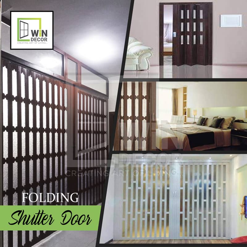 PVC  Folding Shutter Partition Door Ideal for Separate the space Slide 12