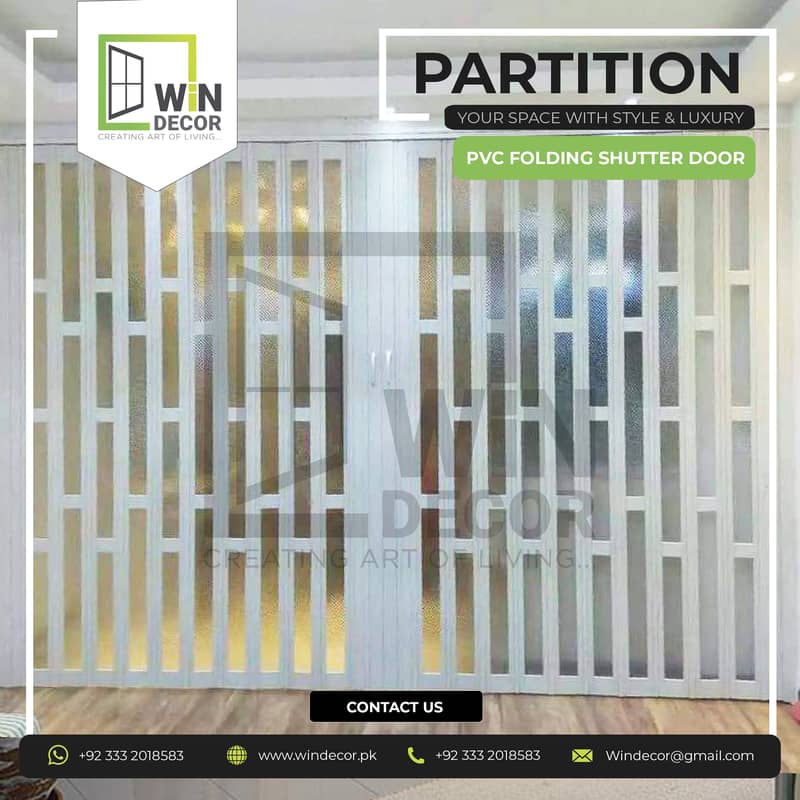 PVC  Folding Shutter Partition Door Ideal for Separate the space Slide 0