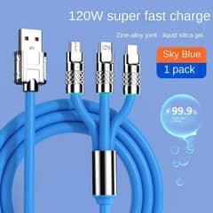 120w 3 in 1 fast charging cable available in wholesale and retail rate 0