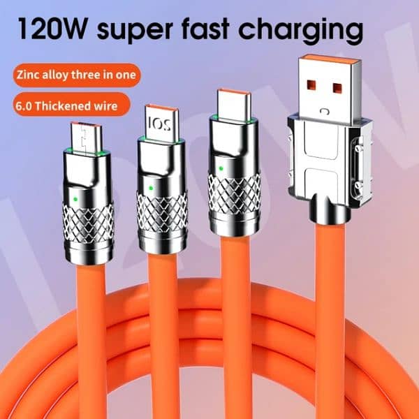 120w 3 in 1 fast charging cable available in wholesale and retail rate 1
