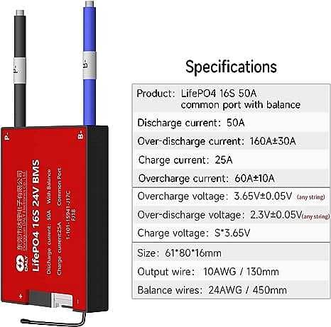DALY LiFePo4 16S 48V 30A 50A 100A BMS For 48 Volte Battery Pack 1