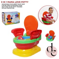 Commode Style Potty Seat Trainer Chair for Toddlers Baby Multicolor 0