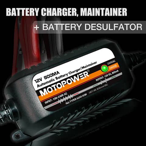 MOTOPOWER MPO0205C 12V 800mA Fully Automatic Battery Charger 6