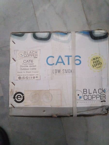 BLACK COPPER NETWORKING CABLE  ORIGINAL COPPER CAT 6 DOUBLE JACKET 0