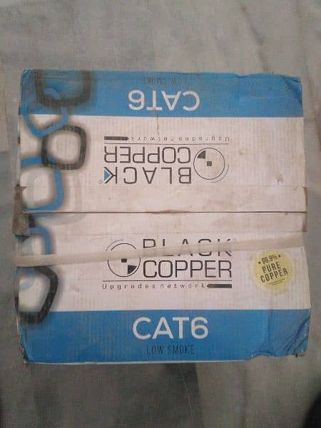 BLACK COPPER NETWORKING CABLE  ORIGINAL COPPER CAT 6 DOUBLE JACKET 1