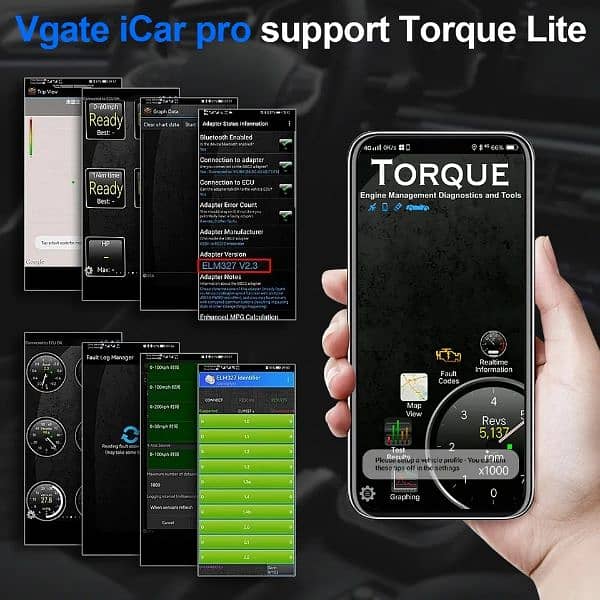 Vgate iCar Pro V2.3 Bluetooth 3.0 OBD2 Scanner For Android Elm327 8