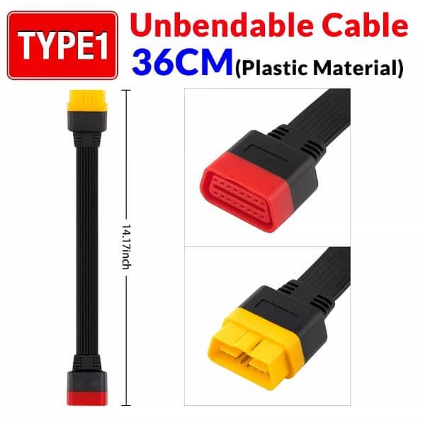 Launch Universal ELM327 36CM OBD2 16PIN Extension Cable OBDII Conector 7