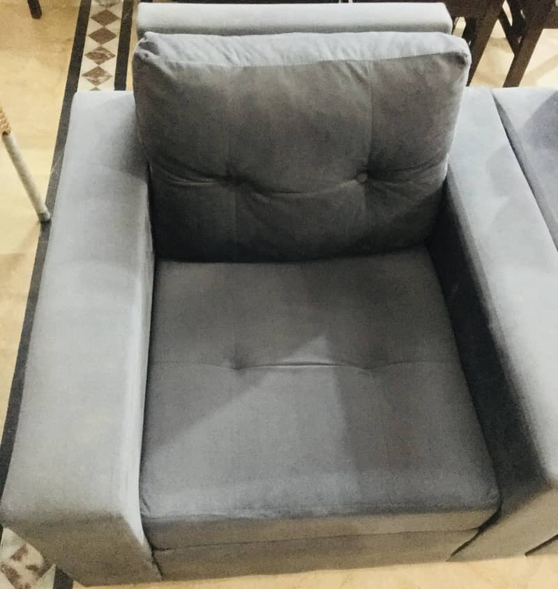 5 seater velvet sofa set, dark blue color 5