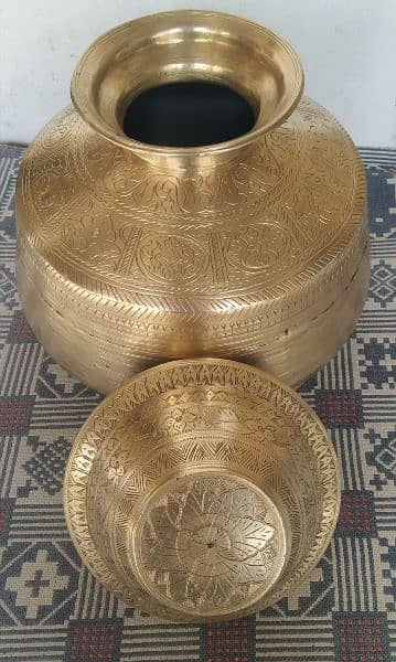 brass antique handmade lassi matka with Dora 1