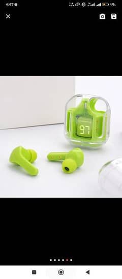 waterproof Green wireless Bluetooth earbuds