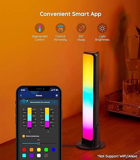 Govee Smart Light Bars, RGBICWW Smart LED Lights with 12 Scene Modes a 4