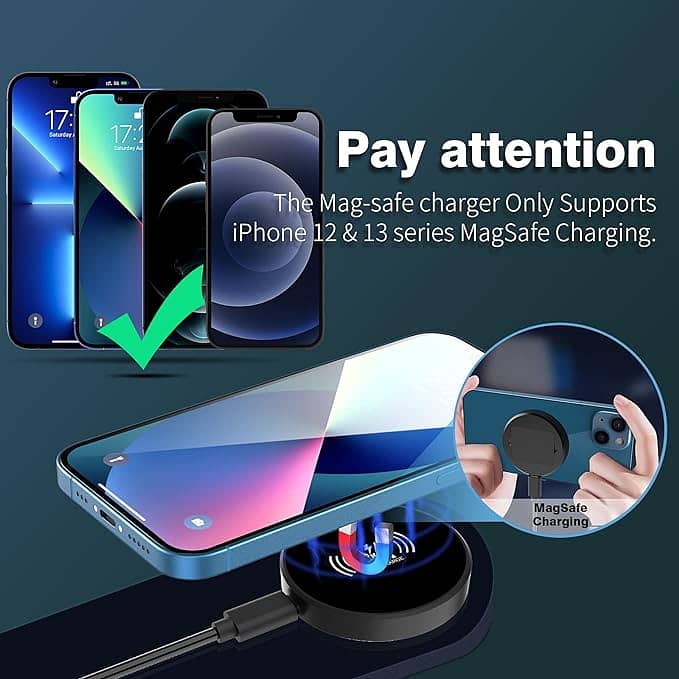 KKM Magnetic Wireless Charger, Compatible with MagSafe Charger/ 2