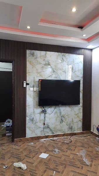 Media wall & Tv rack & partition work countact number=03335692195 4