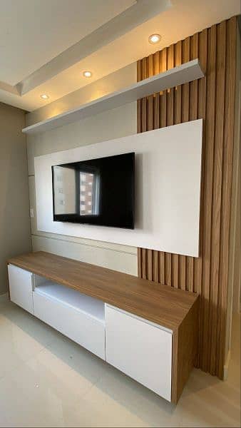 Media wall & Tv rack & partition work countact number=03335692195 5