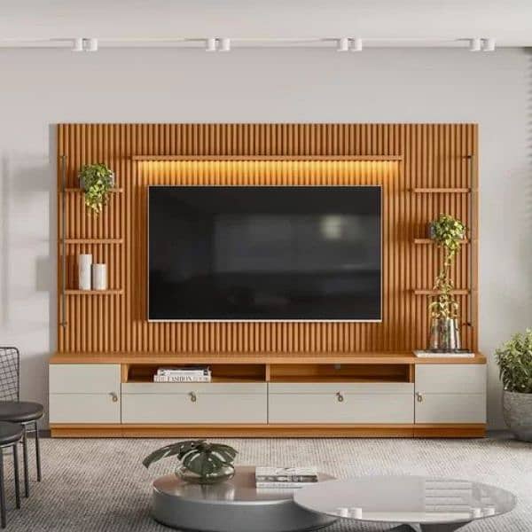 Media wall & Tv rack & partition work countact number=03335692195 12