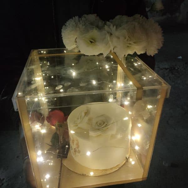 engagement Acrylic box, eidi box, gift basket, cake box in acrylic 3