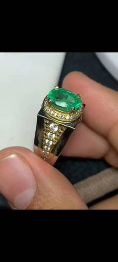 Natural Emerald in 925 pure silver outstanding Ring