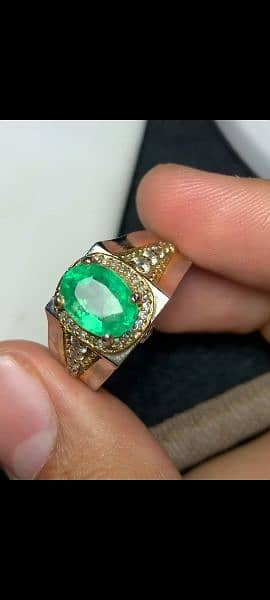 Natural Emerald in 925 pure silver outstanding Ring 6