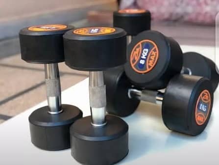 Fitness Gym Rubber Coated Dumbbell 0