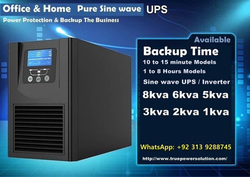 Pure Sinewave UPS 1KVA 2KVA 3KVA 5KVA 6KVA SHORT / Longer Backup time 0