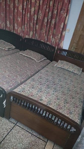 3 Single Beds | Hard Solid Wood Material 1