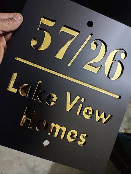 Acrylic House Name/Steel/ glass house plate manufacture Services 9