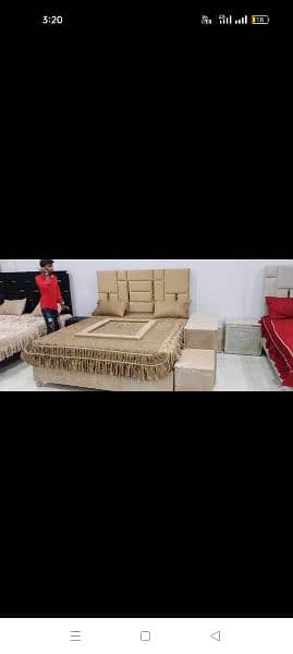 Double bed/bed set/gloss paint bed/Poshish bed/king bed/bed/Furniture 7