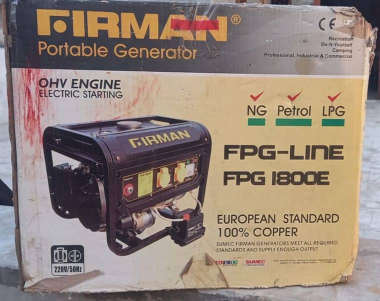 Firman FPG 1800E 1.2 KVA Generator 2