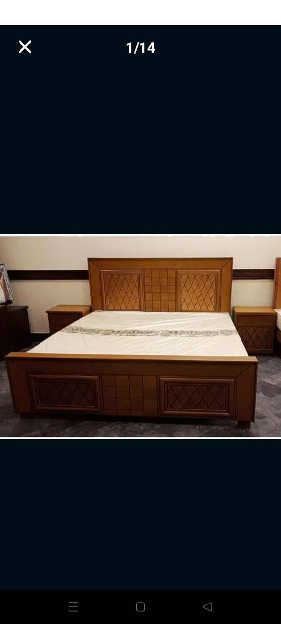 Double bed/King size bed/Dressing table/Bed set/Wooden bed/Furniture 16