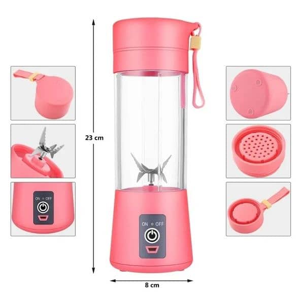 Rechargeable Travel Glass Juicer Bottle available 0