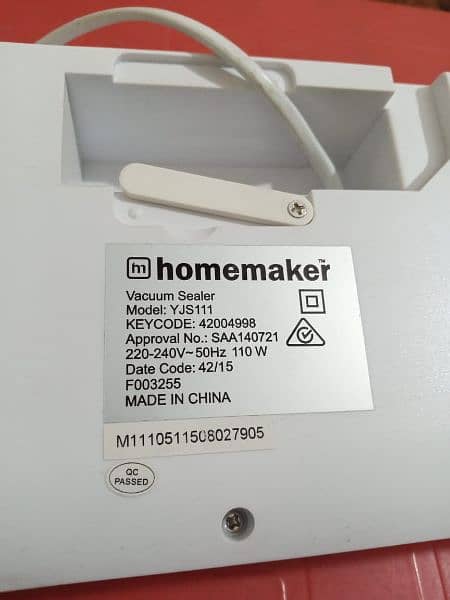 Homemaker Electric Vacuum Food Sealer, Imported 5