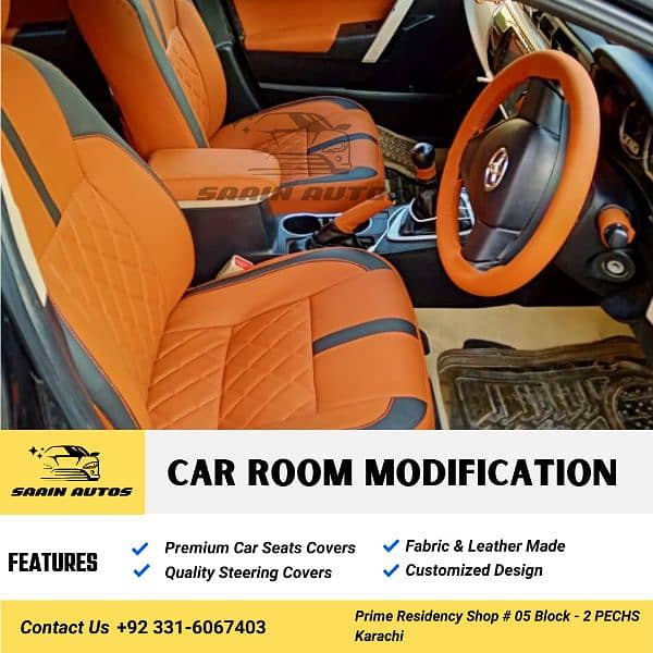 Leather Car Seats Covers Matting - Alto Mira Corolla Civic Prado Audi 1
