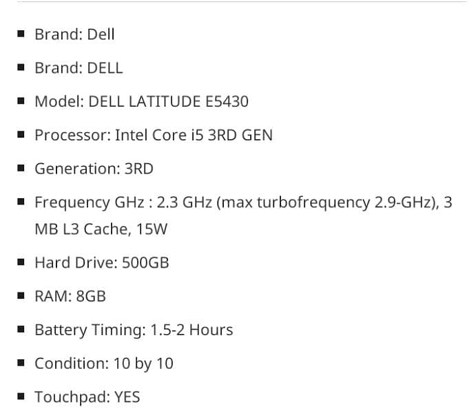 Dell i5 3rd Generation 3