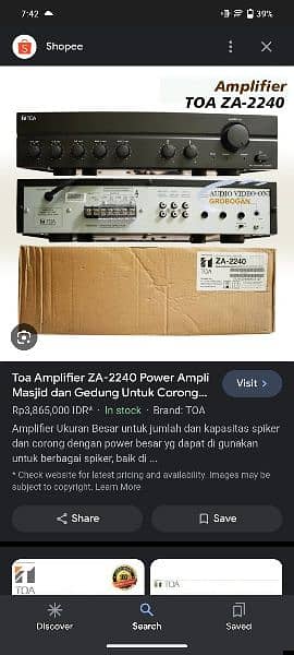 Toa amplifiers 2240 1712 2120 1724 1803 0