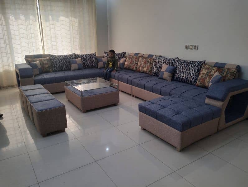 new 10 seater sofa with four stools 12