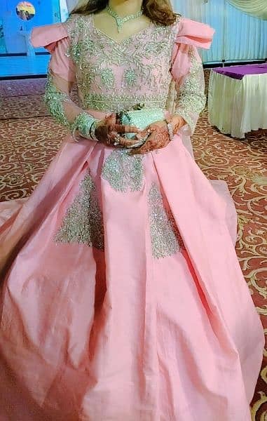 Walima bridal Fairy tail pink gown for sale 4
