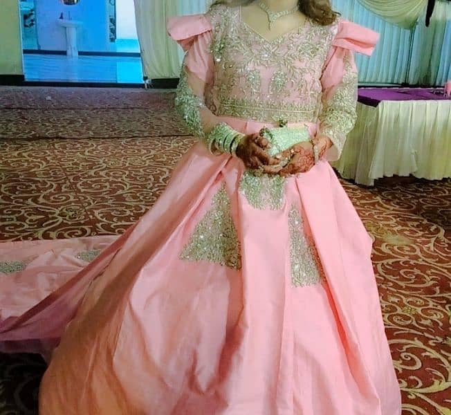 Walima bridal Fairy tail pink gown for sale 5