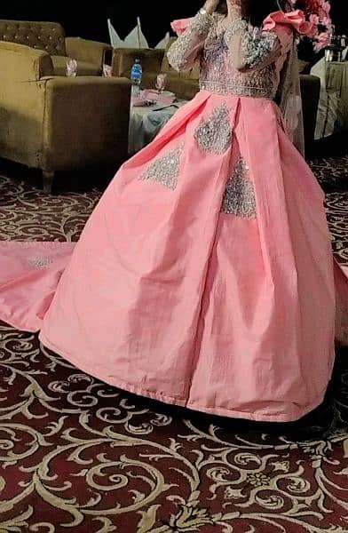 Walima bridal Fairy tail pink gown for sale 7