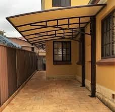 fiber glass shades/Railing/Iron steel Doors/Tensile Sheds/pvc shades 9