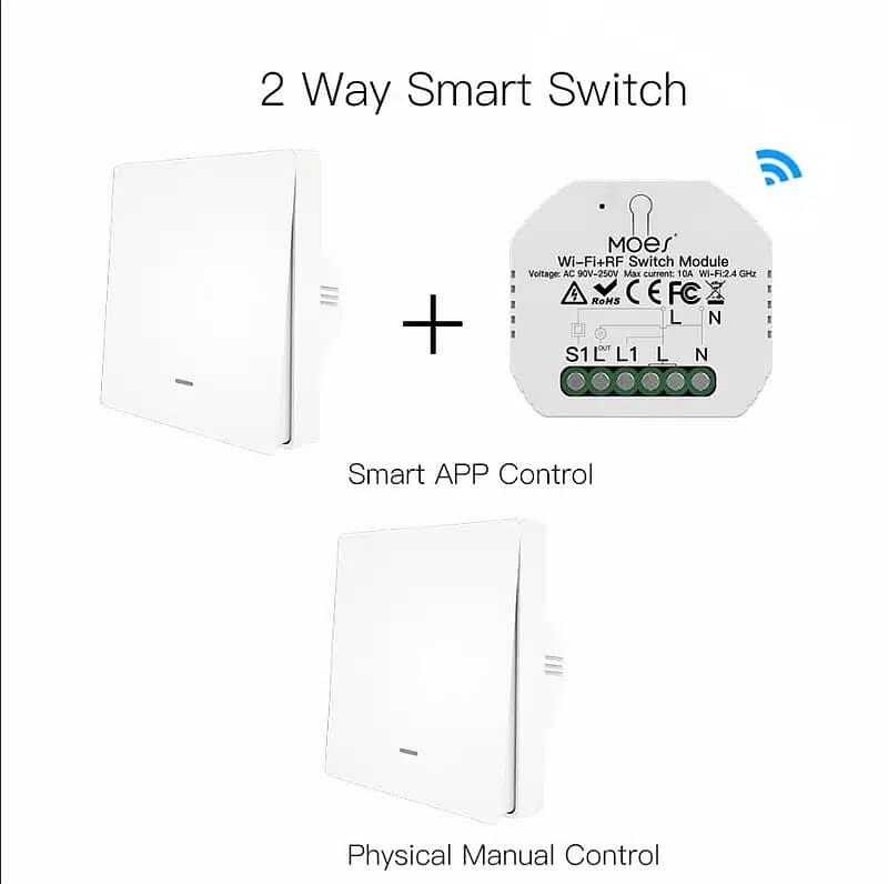 SMART HOME / Switch 1 Gang, WIFI, works  Alexa / Smart Life 7